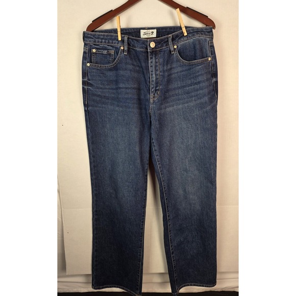 Seven7 Jeans Size 10 Loose Straight Mid Rise Denim Blue Jeans Pre-owned - Picture 8 of 16